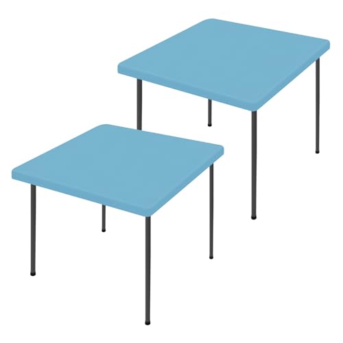 2 Pack Square Spandex Fitted Table Cloth (Blue Mist / 34" x 34" (Square))