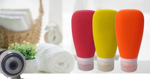 Travel Bottles for Toiletries (Red-Yellow-Navy Blue-Orange)