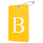2 Pack Initial Luggage Tags for Suitcases Airplane Travel Essentials (Large B / Yellow)