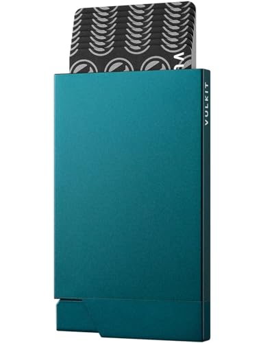 Pop up Card Holder Minimalist Credit Card Holder RFID Blocking Slim Metal Card Case for Men or Women (NEW-Emerald)