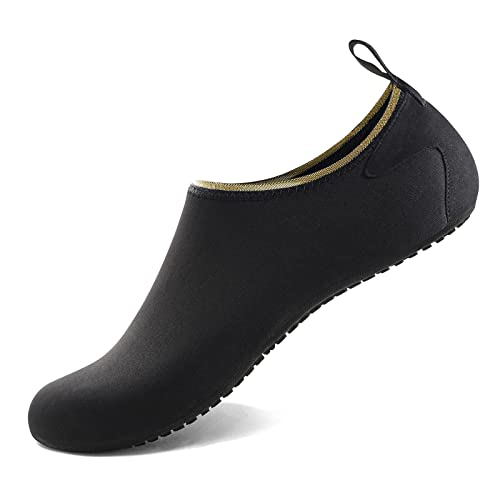 Water Shoes for Women Men Quick (13-14 Women/12-13 Men / Black Gold-w010)
