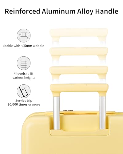 Expandable Top Opening 24 Inch Checked Luggage with Spinner Wheels (Cheese Yellow / Checked-Medium 24-Inch)