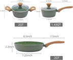 3 Piece Nonstick Set (Green / 3-Piece Set,9.25" skillet)