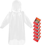 6 & 20 & 50 Pack Disposable Rain Ponchos for Adults (Clear / 6 Pack)
