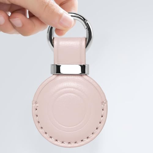 Leather Holder Keychain for AirTag 2nd Gen (A6-Black/Vintage Color/Pink/Brown)