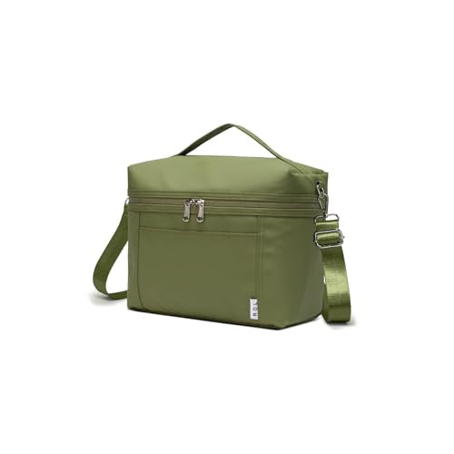 NOL Insulated Lunch Bags for Women Cooler Bag Lightweight Nylon Waterproof Lunch Box for Work (Amy green / Small (4 Liters))