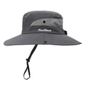 Womens Summer Sun Hat Beach Hat Wide Brim Outdoor UV Protection Hat Foldable Cool Mesh Ponytail Bucket Hat (6-7 / Grey)