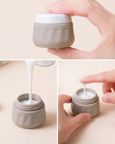 Travel Bottles for Toiletries 8 Pack (3 Ounce bottle 1 Ounce jar / Brown)