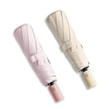 Small Compact Travel Umbrella with UV Protection for Sun & Rain (C-2 Pack Pink & Beige)