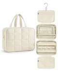 Travel Toiletry Bag with Jewelry Organizer (Beige-2 / Style2-medium Size)