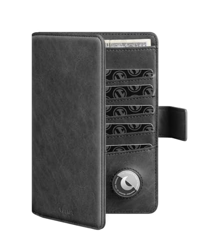 Passport Holder Compatible with Airtag Holder RFID Blocking Passport Wallet Travel Leather Passport for Women (Dark Grey)