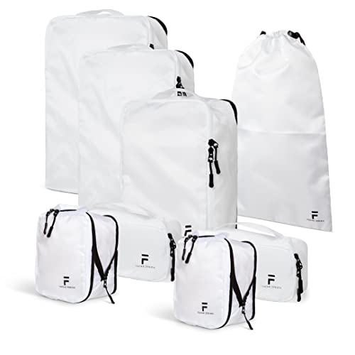 8 Piece Compression Packing Cubes Set (White)