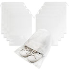 8PCS Travel Shoe Bags with Rope for Men and Women Large Shoes Pouch Organizers (White)