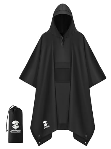 Double Layer Rain Poncho (Black)