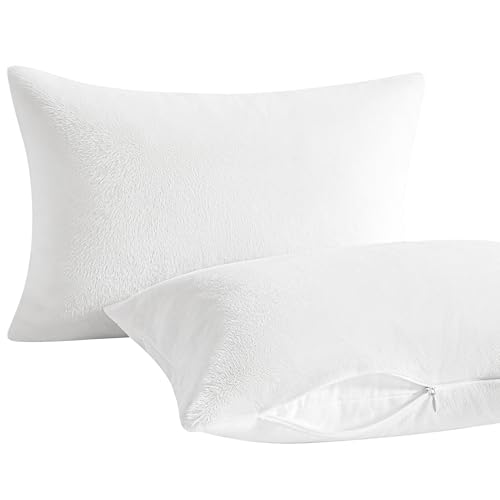Toddler Pillows with Pillowcases Set (White (Velvet) / 13x18 Inch (Pack of 2))