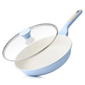 8Inch Nonstick Ceramic Frying Pan with Lid (Glacier Blue / 8 Inch)