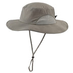 UPF50+ Mens Sun Hat Wide Brim Fishing Hat Sun Protection Cap for Men Women Portable Airy Mesh Beach Bucket Hat Cool Grey (One Size / Cool Grey)