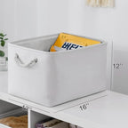 Storage Basket for Shelves (White Color / 3PCS/Large Cube - 16L×12W×12H)