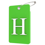 2 Pack Initial Luggage Tags for Suitcases Airplane Travel Essentials (Large H / Green)