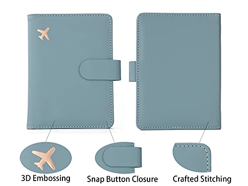 Rfid Passport Holder for Travel women (Blue1Blue2)