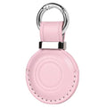 1 Pack Genuine Leather Handcrafted for Airtag Holder Keychain (B8-Blossom Pink)