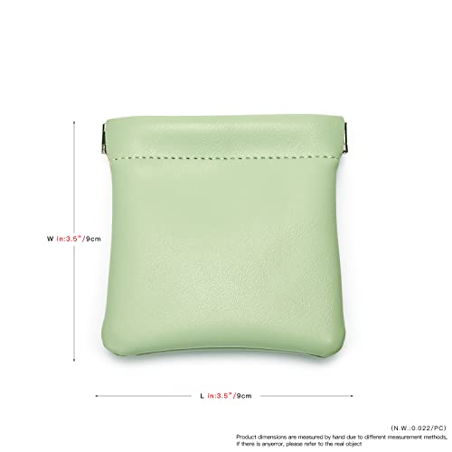 Green PU Leather Jewelry Pouch Portable Travel Small Jewelry Bag (Green / 3.54"x3.54")