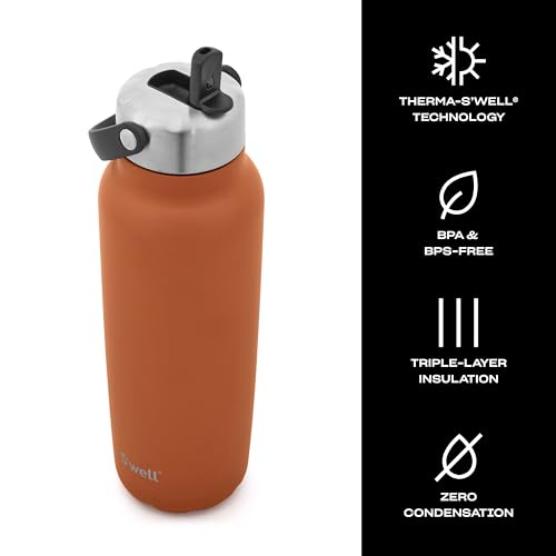 Recycled Stainless Steel Explorer with Flip Straw Lid and Handle (Carnelian / 40 Ounces)