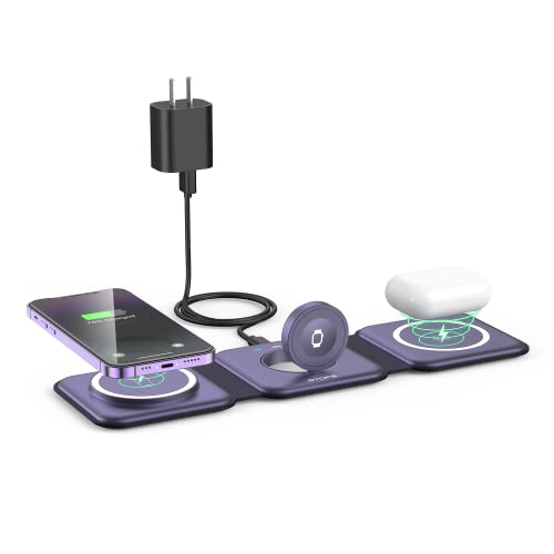 3 in 1 Wireless Charging Station for Apple (deep purple)
