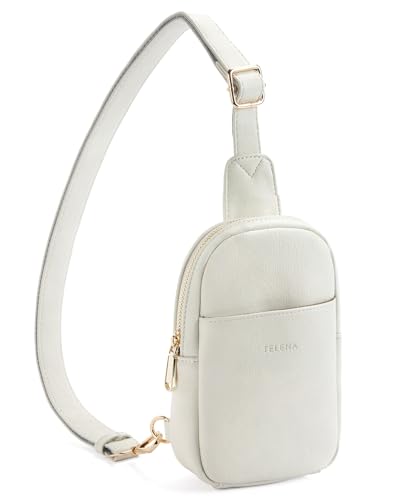 Crossbody Bags for Women Leather Cross Body Sling Bag for Woman Travel White (1-white)