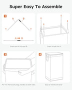 100L Laundry Hamper with Lid (Cement / 100L)