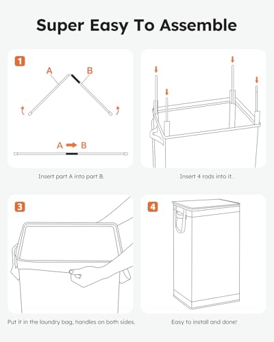 100L Laundry Hamper with Lid (Cement / 100L)