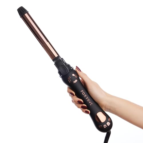 Rotating Curling Iron (1 inch / Black - Rose Gold - Titanium Rotating Curler)