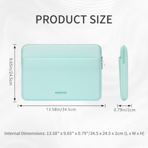 RAINYEAR Laptop Sleeve Case 13.3 Inch (13.3-14 inch / Mint Green)