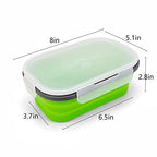 Green Food Grade Silicone Lunch Container Bento Box