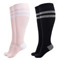 Compression Socks for Women Wide Calf (X-Large / Black/Pink)