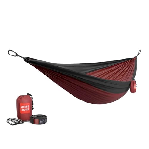 Double Deluxe Hammock (Crimson/Charcoal)