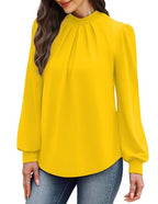 Early Fall Fashion Must Haves Winter Clothing for Women Fall Clothes Long Sleeve Blouses Dressy Casual Travel Comfiest Airport Outfits 2026 Spring Womens Tops Yellow S (13 - Yellow / Small)