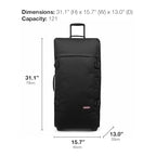 Tranverz L 121L Large Wheeled Luggage with Dual Compartments (121 Liter Checked Bag / Black Denim)