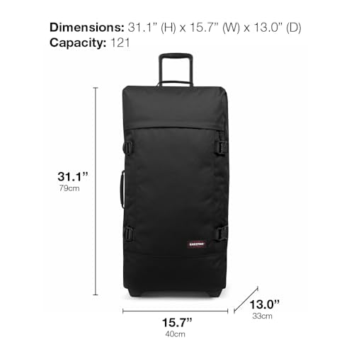 Tranverz L 121L Large Wheeled Luggage with Dual Compartments (121 Liter Checked Bag / Black Denim)
