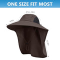 Sun Hat for Men Women with Neck Flap (6 3/4-6 7/8 / 1pack-coffee)