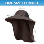 Sun Hat for Men Women with Neck Flap (6 3/4-6 7/8 / 1pack-coffee)