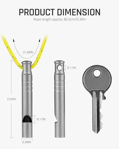 Titanium Emergency Whistle (Gray-2PCS)