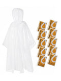 Disposable Adult Rain Ponchos Clear Emergency Raincoat (One Size / Clear White 10)