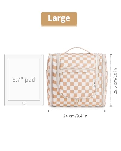 Large Hanging Travel Toiletry Bag for Women (C-Light Checkerboard-1 / Large)