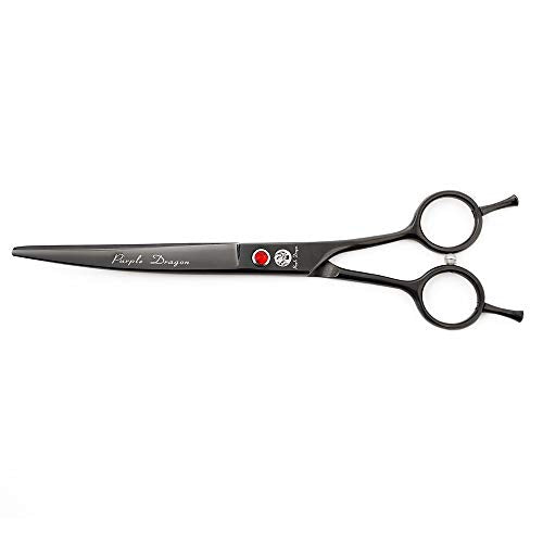 7" Dog Grooming Scissors Set with Rhinestone Accent (Bright Black)