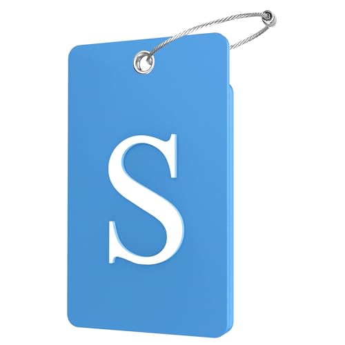 2 Pack Initial Luggage Tags for Suitcases Airplane Travel Essentials (Large S / Blue)