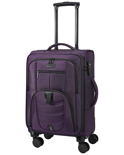 Carry On Luggage 22x14x9 Airline Approved with TSA Lock for Business Trip (22 Inch - Carry-On / Purple)