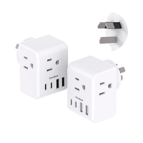 2 Pack Australia New Zealand Travel Plug Adapter