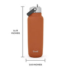 Recycled Stainless Steel Explorer with Flip Straw Lid and Handle (Carnelian / 40 Ounces)
