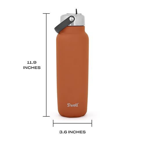 Recycled Stainless Steel Explorer with Flip Straw Lid and Handle (Carnelian / 40 Ounces)